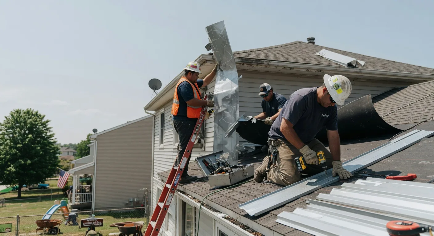 Storm Damage Metal Roof Repair in La Salle, MN